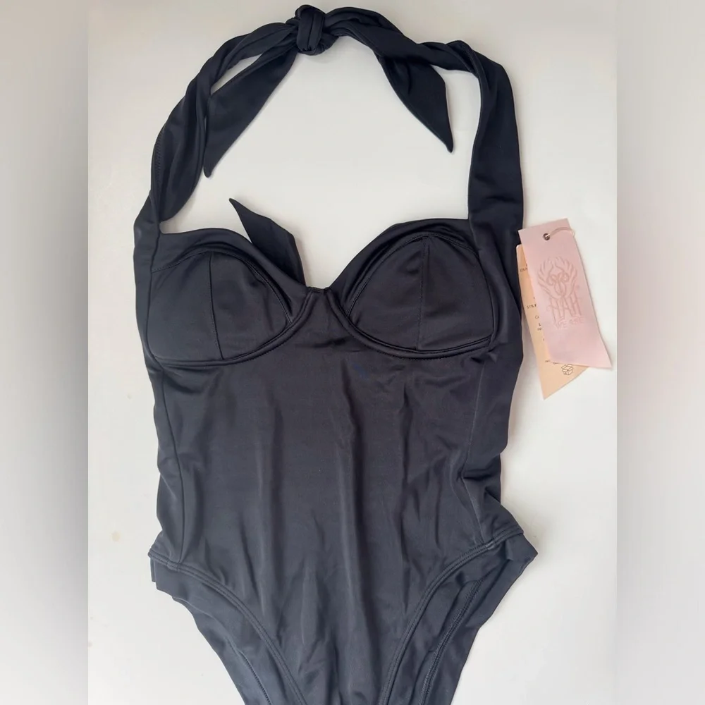Free People We Are HAH NWT Women’s Black Fair Resort One Pieces Swimsuit Size‎ S